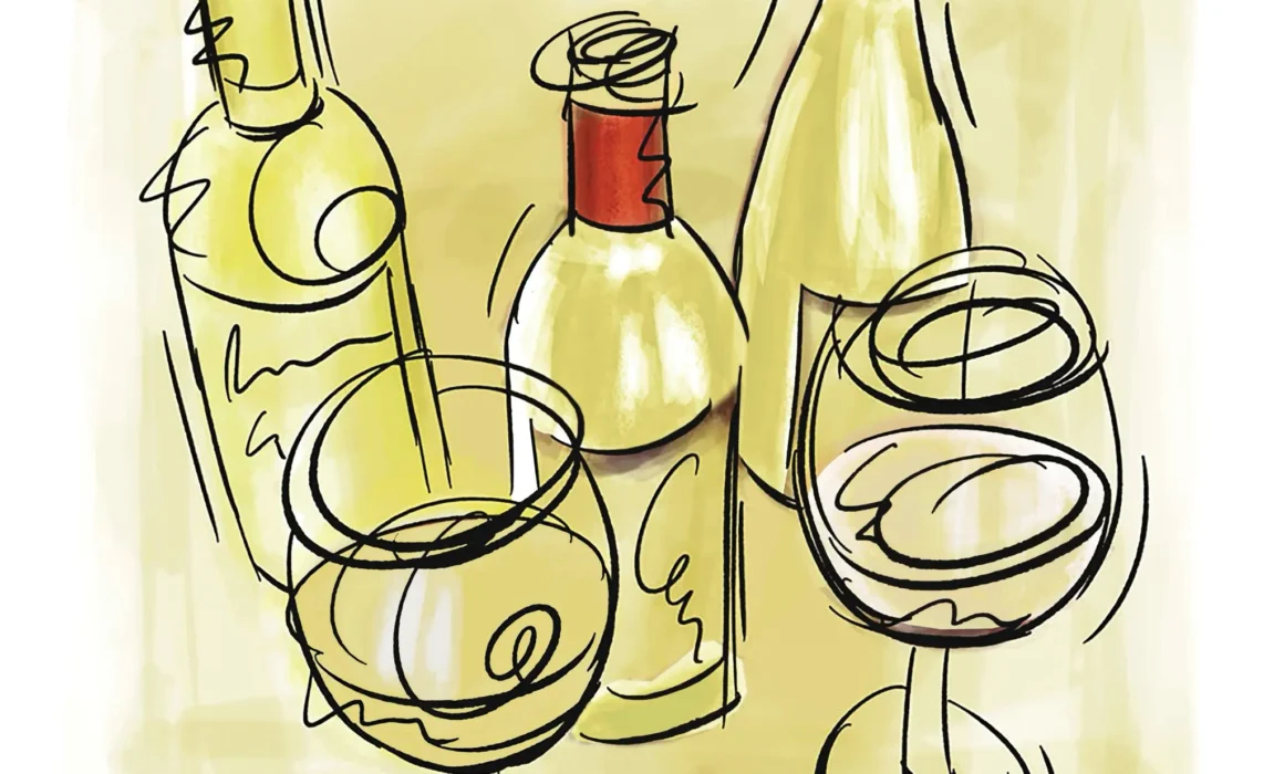 Wine Characters illustration of white wines